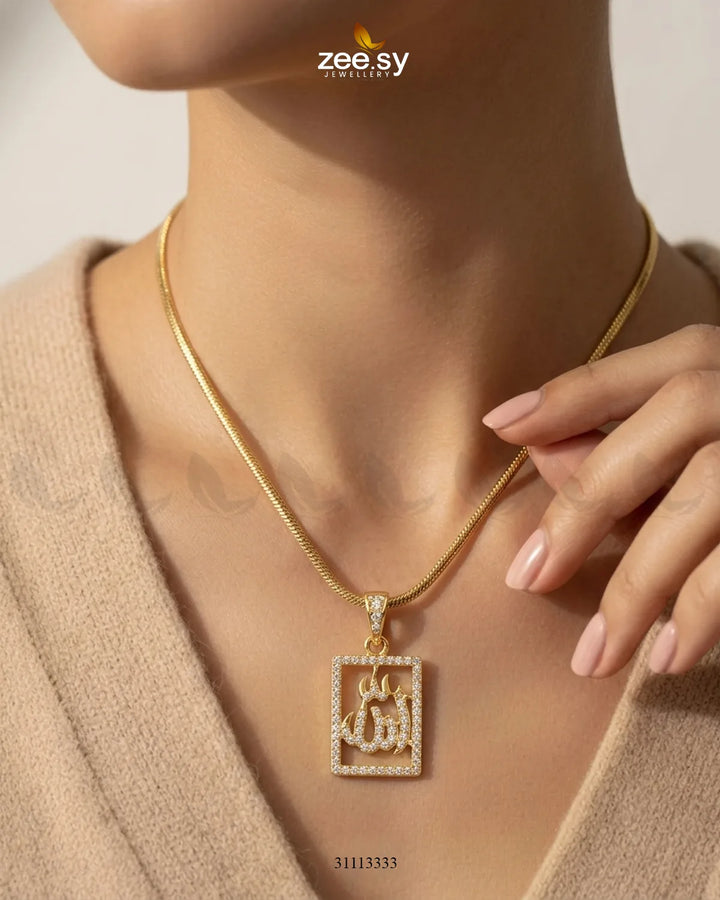 Al-Malik Calligraphy Locket Calligraphy Pendant - Zeesy Jewellery Pakistan | Premium Artificial & Imitation Jewellery