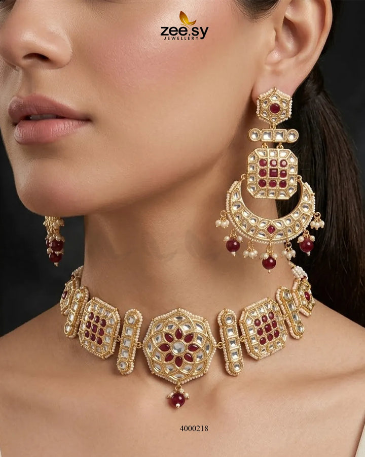 Amber pearl drop necklace set with matching earrings, RHS09 jewelry set featuring elegant amber and pearl design.