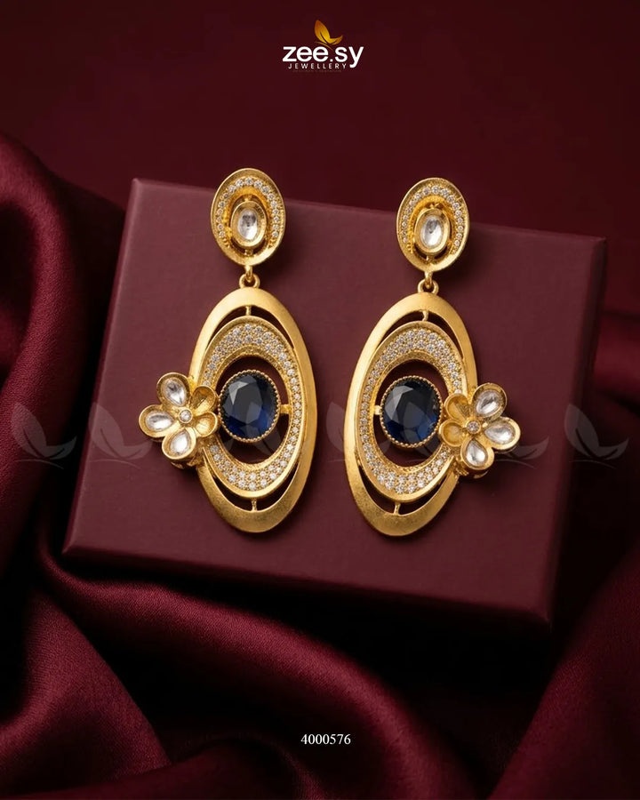 Blue gemstone drop earrings by RHS09 featuring elegant design and sparkling gemstones for a sophisticated look.