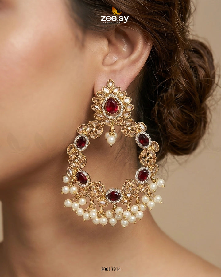 Mirabella Pearl Chandbali Earrings Earrings - Zeesy Jewellery Pakistan | Premium Artificial & Imitation Jewellery