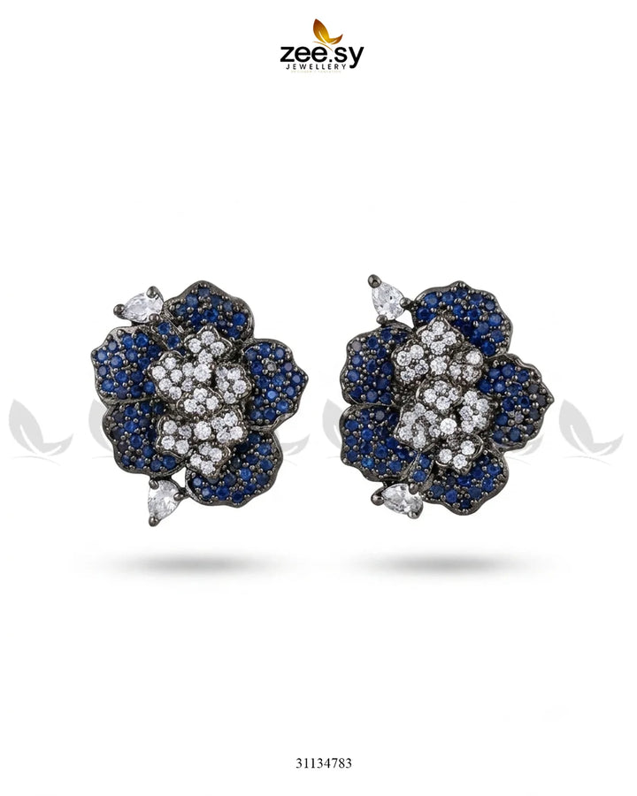 Antique Flower Gemstone Earrings Earrings - Zeesy Jewellery Pakistan | Premium Artificial & Imitation Jewellery