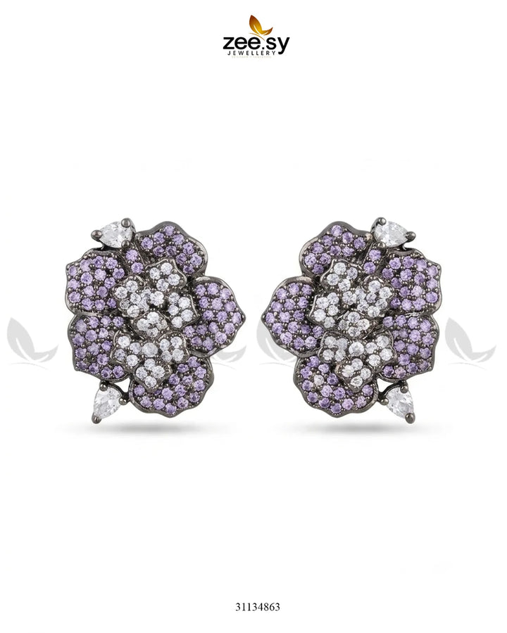 Antique Flower Gemstone Earrings Earrings - Zeesy Jewellery Pakistan | Premium Artificial & Imitation Jewellery