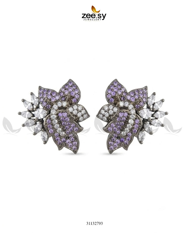 Antique Lotus Floral Cluster Earrings Necklace Sets - Zeesy Jewellery Pakistan | Premium Artificial & Imitation Jewellery