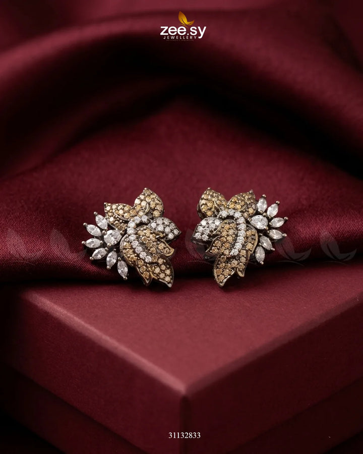 Antique Lotus Floral Cluster Earrings Necklace Sets - Zeesy Jewellery Pakistan | Premium Artificial & Imitation Jewellery