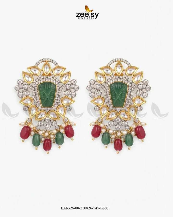 Aria Carved Beads Earrings Earrings - Zeesy Jewellery Pakistan | Premium Artificial & Imitation Jewellery