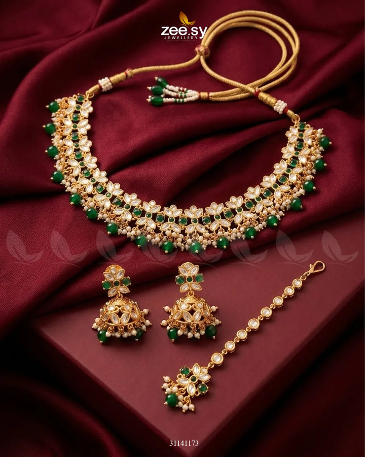 Aria Floral Kundan Necklace Set