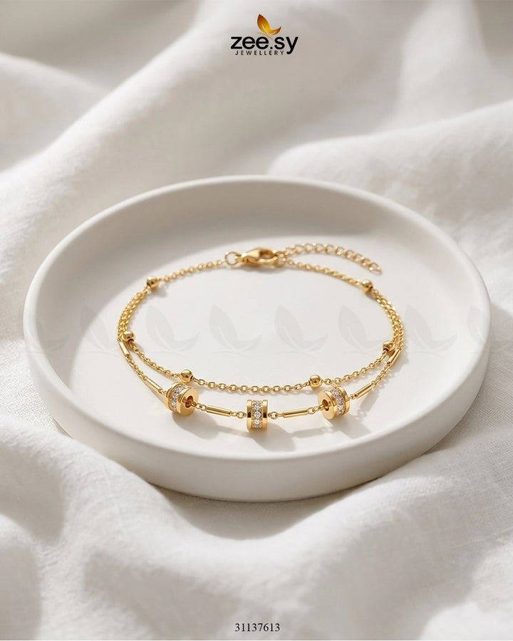 Aria Triple Charm Bracelet Bracelet - Zeesy Jewellery Pakistan | Premium Artificial & Imitation Jewellery