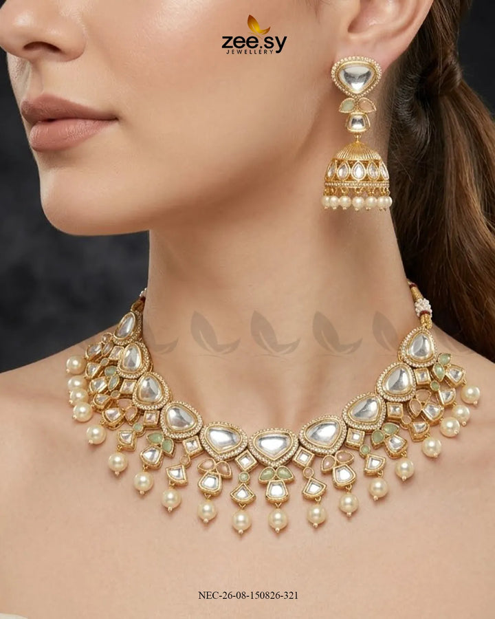 Aura Stone Kundan Necklace Set