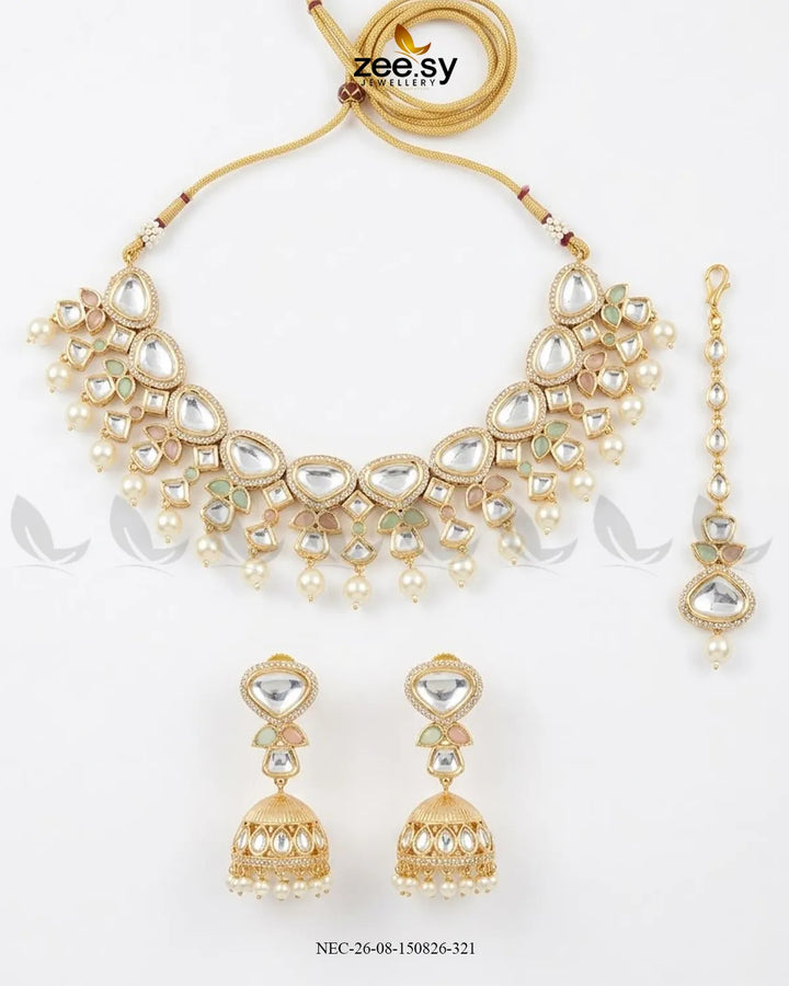 Aura Stone Kundan Necklace Set
