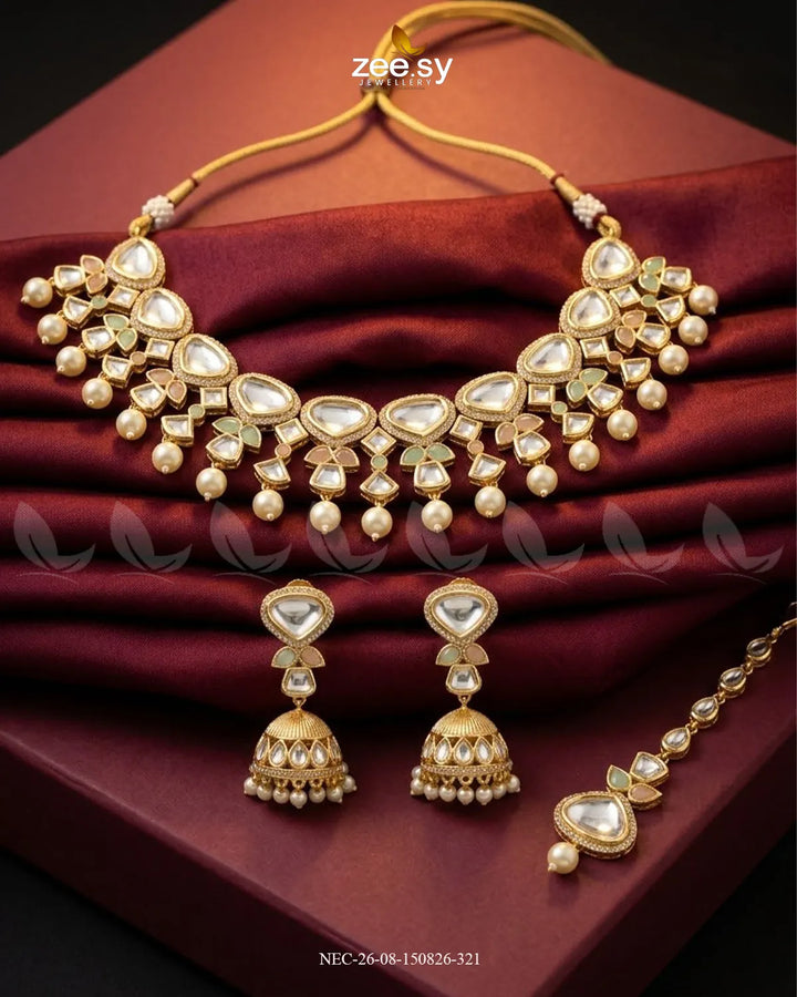 Aura Stone Kundan Necklace Set