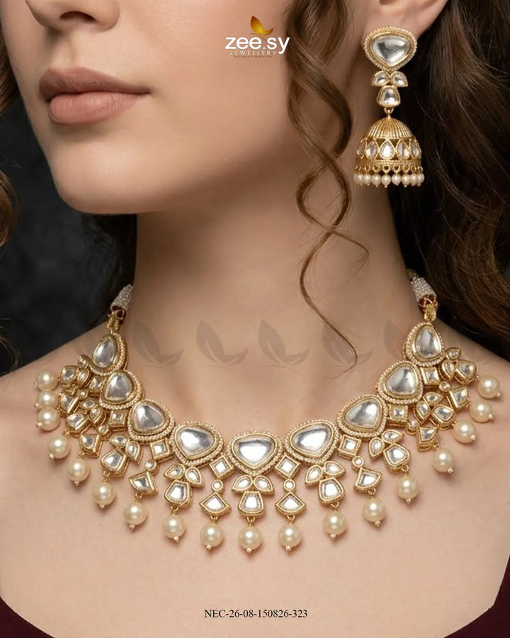 Aura Stone Kundan Necklace Set
