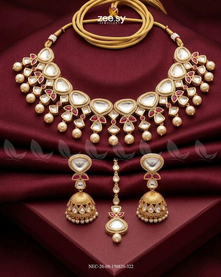 Aura Stone Kundan Necklace Set