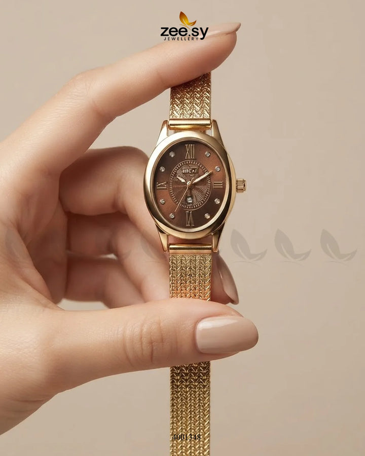 Aura Oval Mesh Watch ACCESSORIES - Zeesy Jewellery Pakistan | Premium Artificial & Imitation Jewellery
