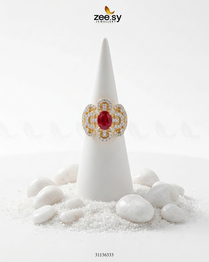 Aurelia Cluster Bold Gems Ring Finger Ring - Zeesy Jewellery Pakistan | Premium Artificial & Imitation Jewellery