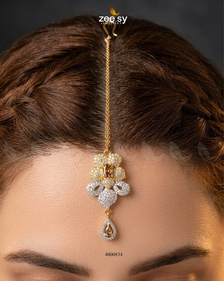 Azure Floral Necklace Set - Golden
