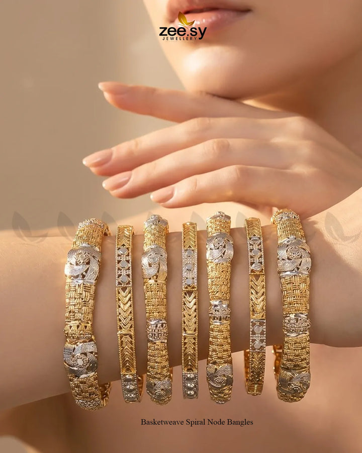 Basketweave Spiral Node Bangles Bangles - Zeesy Jewellery Pakistan | Premium Artificial & Imitation Jewellery