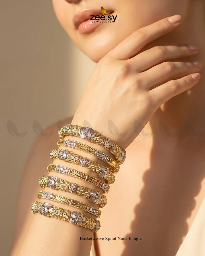 Basketweave Spiral Node Bangles Bangles - Zeesy Jewellery Pakistan | Premium Artificial & Imitation Jewellery