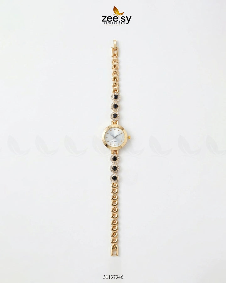 Bella Charm Bracelet Watch Golden Black ACCESSORIES - Zeesy Jewellery Pakistan | Premium Artificial & Imitation Jewellery