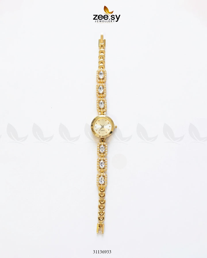 Bella Midnight Stardust Bracelet Watch Golden White ACCESSORIES - Zeesy Jewellery Pakistan | Premium Artificial & Imitation Jewellery