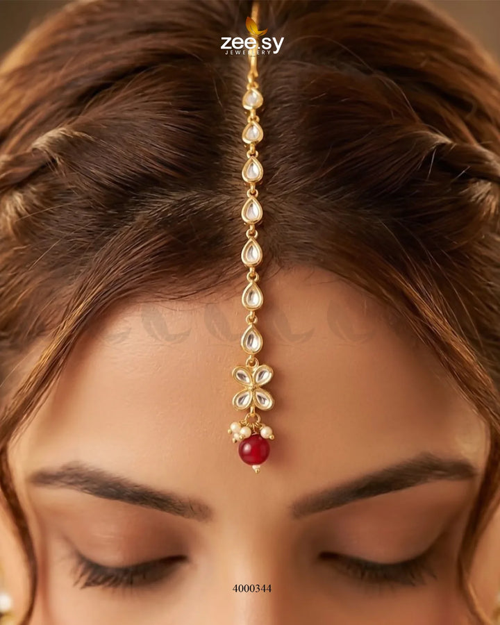 Belly Tinted Polki Necklace Set by RHS09 featuring intricate jewelry with colorful polki stones and traditional design.