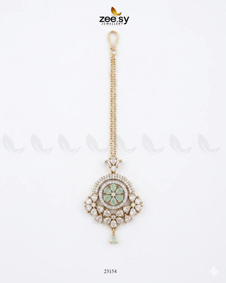 Round Flowery American Diamond Bindiya bindiya - Zeesy Jewellery Pakistan | Premium Artificial & Imitation Jewellery
