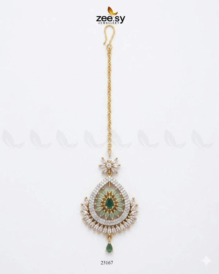 Leaf Pave Ziconia Bindiya bindiya - Zeesy Jewellery Pakistan | Premium Artificial & Imitation Jewellery