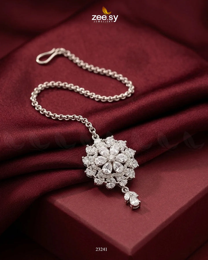 Stellar Crest Zirconia Bindiya Silver White bindiya - Zeesy Jewellery Pakistan | Premium Artificial & Imitation Jewellery