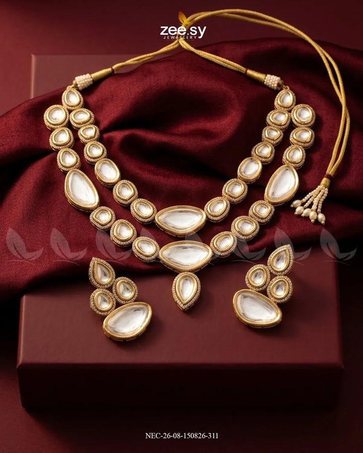Celeste Traditional Polki Necklace Set Necklace Sets - Zeesy Jewellery Pakistan | Premium Artificial & Imitation Jewellery