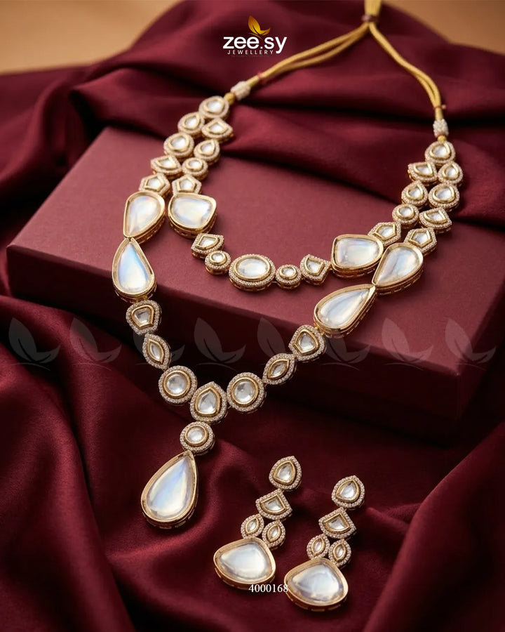 Citrine Double Layer Necklace Set Necklace Sets - Zeesy Jewellery Pakistan | Premium Artificial & Imitation Jewellery
