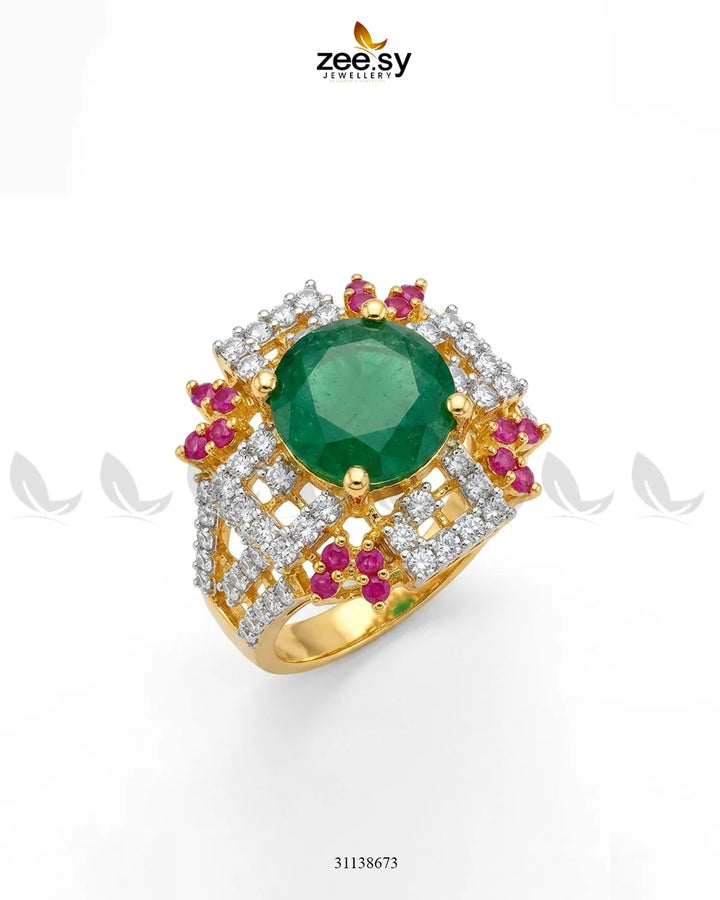 Crimson Frame Pearl Ring Finger Ring - Zeesy Jewellery Pakistan | Premium Artificial & Imitation Jewellery