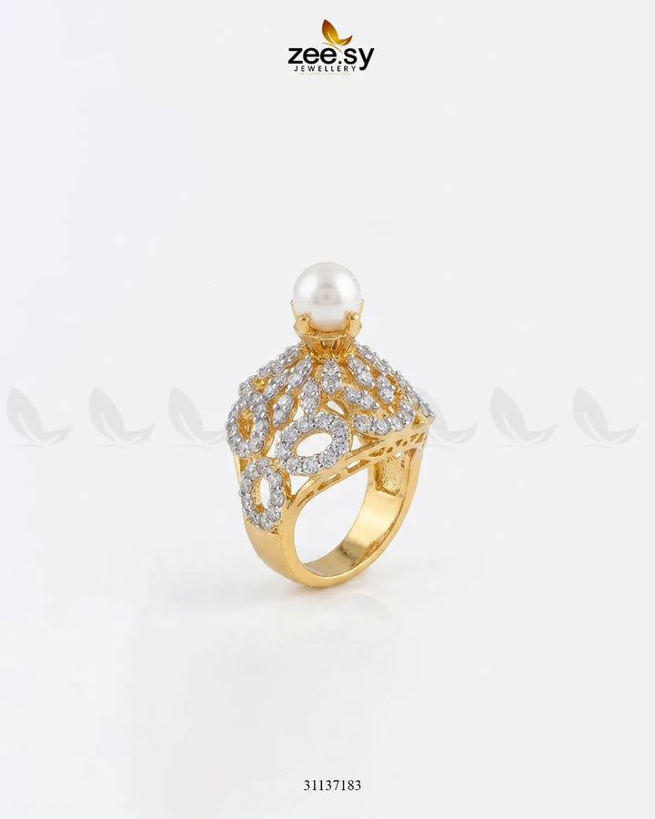 Dahlia Gemstone Zircon Ring Finger Ring - Zeesy Jewellery Pakistan | Premium Artificial & Imitation Jewellery
