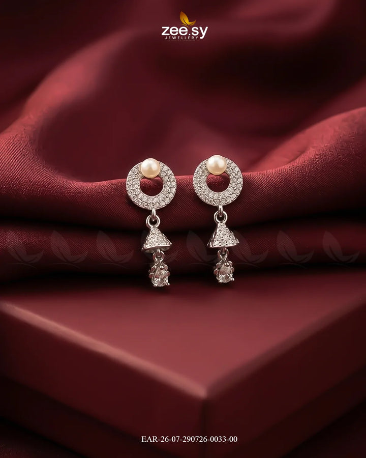 Dainty Bell Teardrop Earrings Silver Earrings - Zeesy Jewellery Pakistan | Premium Artificial & Imitation Jewellery