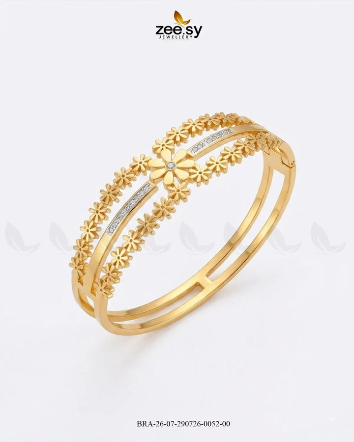 Double Floral Border Crystal Bracelet