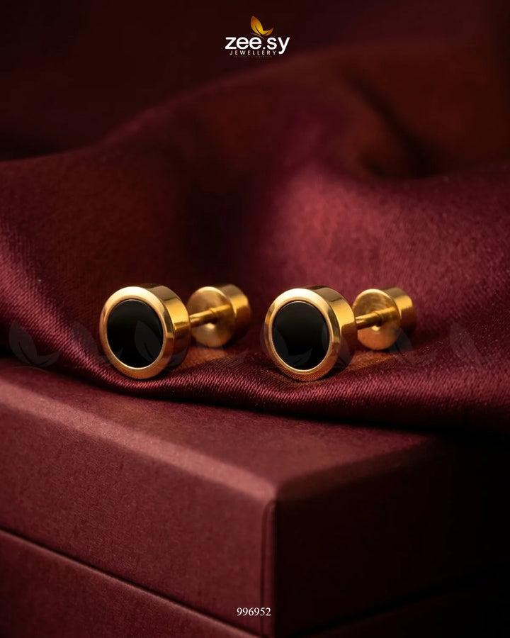 Onyx Orbit Minimal Stud Earrings Earrings - Zeesy Jewellery Pakistan | Premium Artificial & Imitation Jewellery