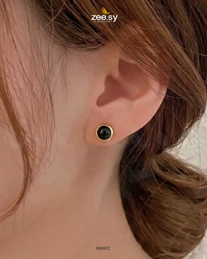 Onyx Orbit Minimal Stud Earrings Earrings - Zeesy Jewellery Pakistan | Premium Artificial & Imitation Jewellery