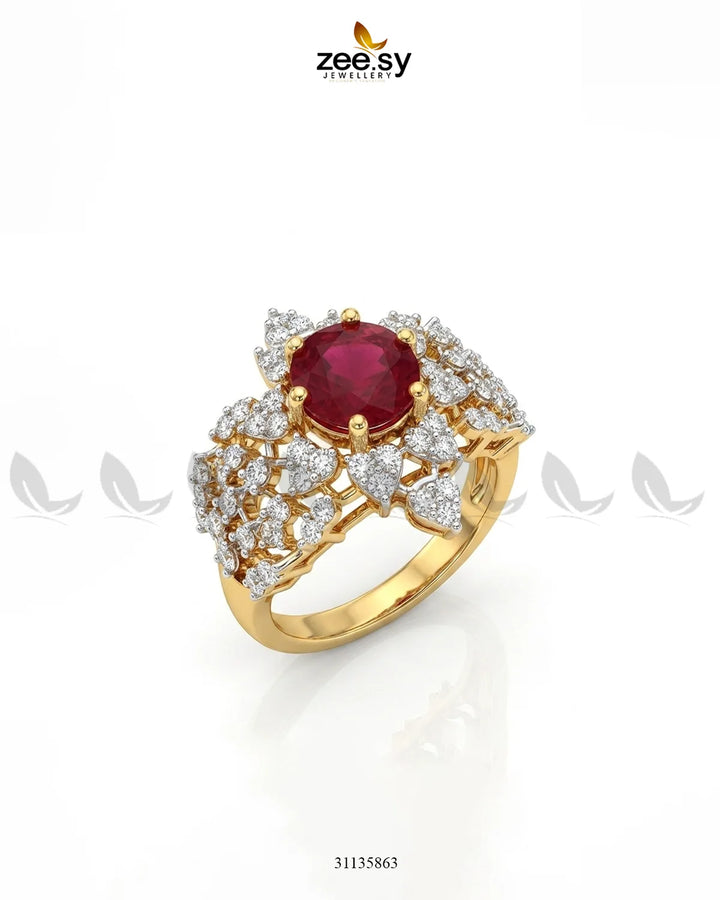 Elegant Center Stone Ring Finger Ring - Zeesy Jewellery Pakistan | Premium Artificial & Imitation Jewellery