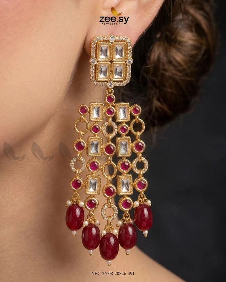 Elysian Baguette Kundan Necklace Set