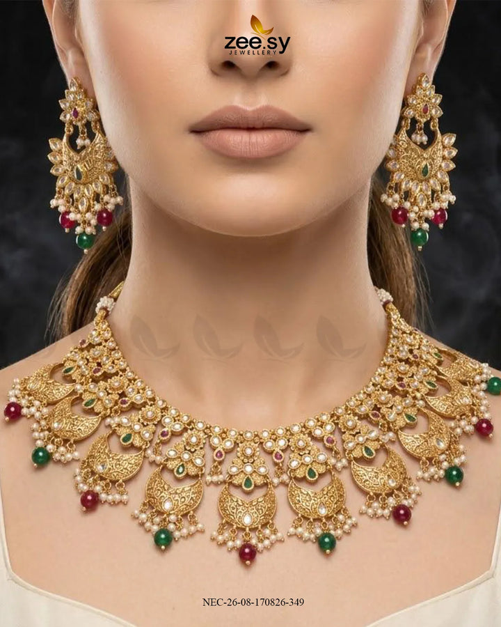 Ember Chand Crescent Necklace Set