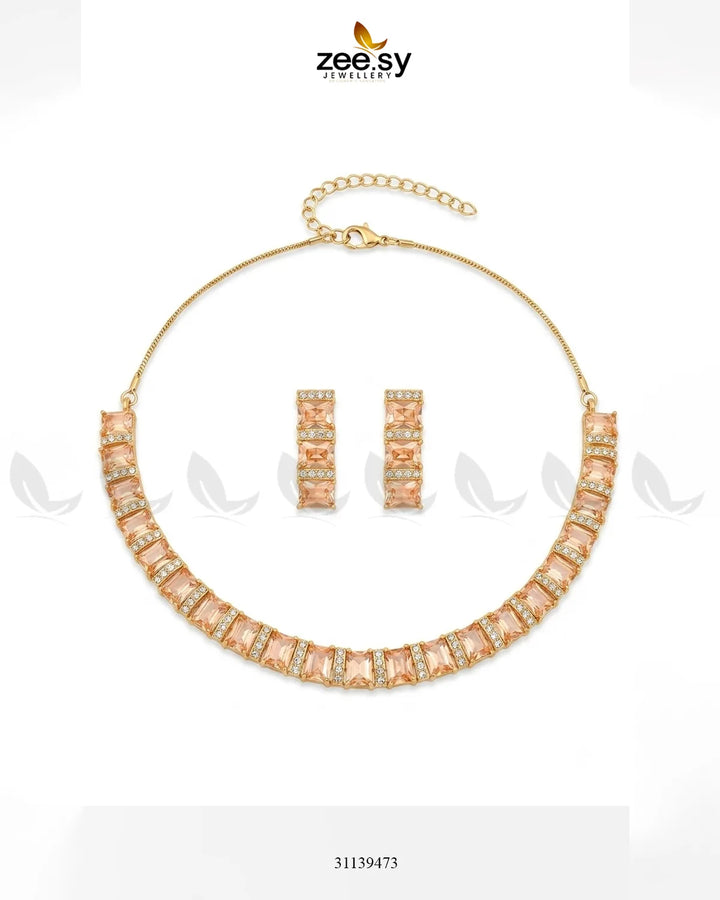 Estele American Diamond Necklace Set - Zeesy Jewellery Pakistan | Premium Artificial & Imitation Jewellery