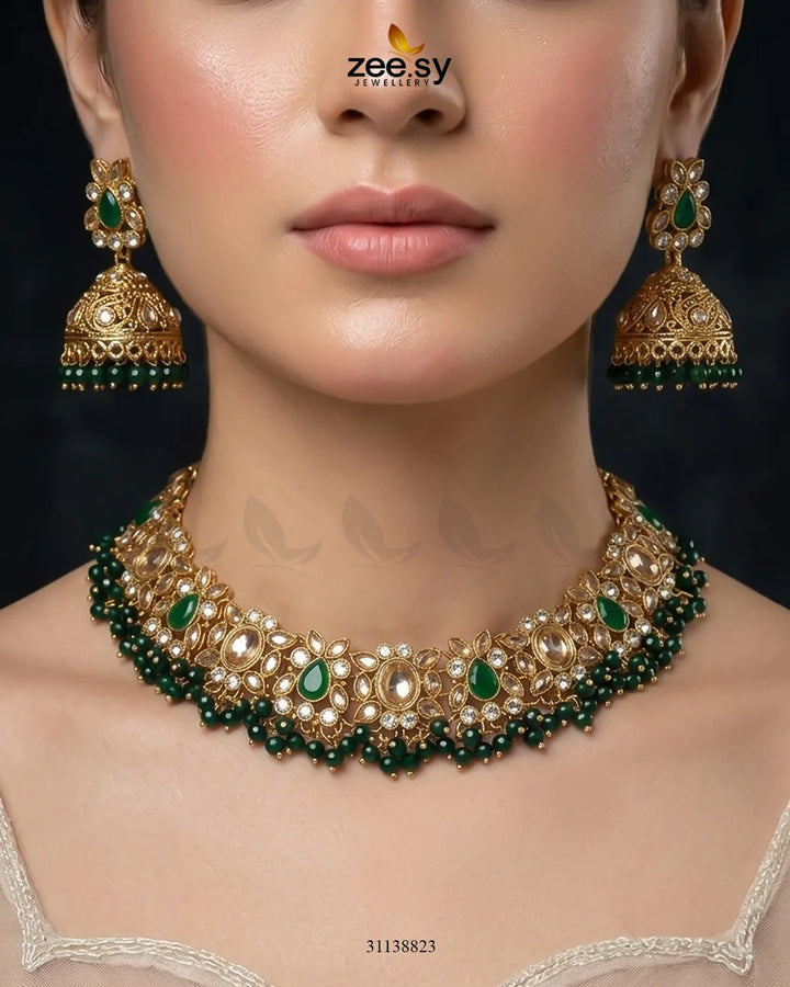 Ethereal Gemstone Beads Necklace Set Necklace Sets - Zeesy Jewellery Pakistan | Premium Artificial & Imitation Jewellery