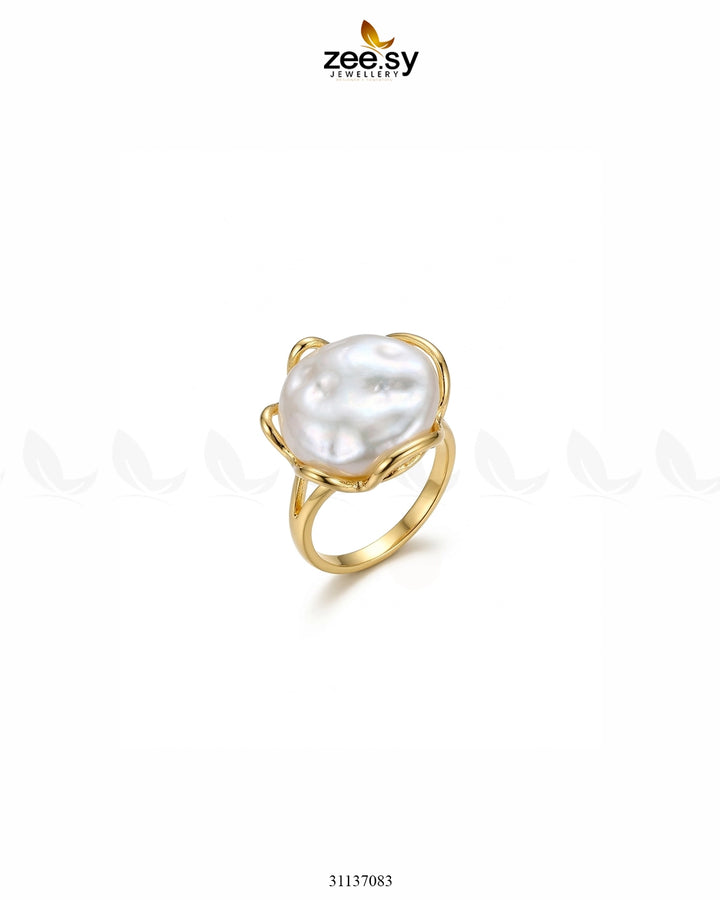Ethereal Molten Gold Sea-Pearl Ring Finger Ring - Zeesy Jewellery Pakistan | Premium Artificial & Imitation Jewellery