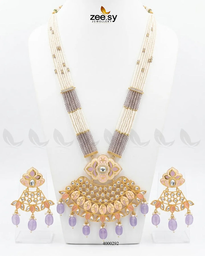 Floral Pearl Drop Malla Set Malla Necklace - Zeesy Jewellery Pakistan | Premium Artificial & Imitation Jewellery
