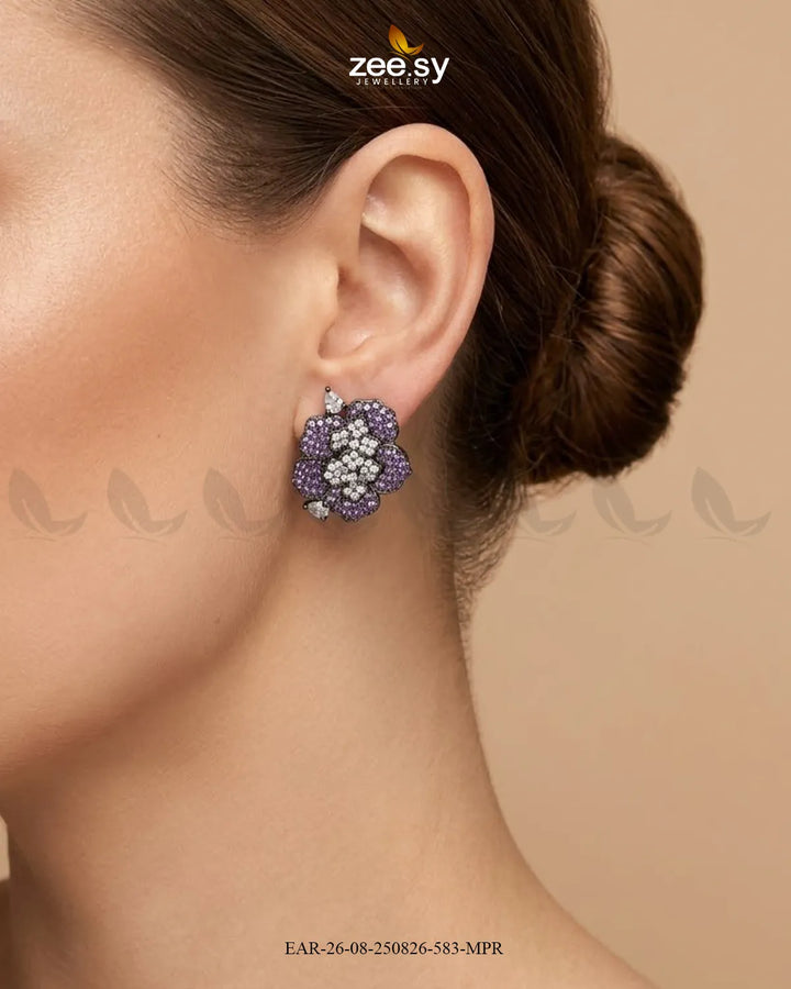 Forest Pave Zircon Earrings - Metallic Earrings - Zeesy Jewellery Pakistan | Premium Artificial & Imitation Jewellery