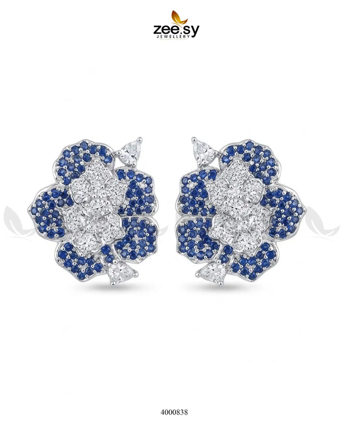 Forest Pave Zircon Earrings - Silver Earrings - Zeesy Jewellery Pakistan | Premium Artificial & Imitation Jewellery