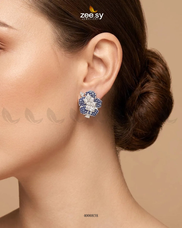 Forest Pave Zircon Earrings - Silver Earrings - Zeesy Jewellery Pakistan | Premium Artificial & Imitation Jewellery