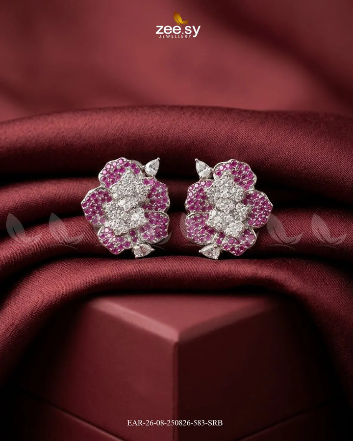 Forest Pave Zircon Earrings - Silver Earrings - Zeesy Jewellery Pakistan | Premium Artificial & Imitation Jewellery