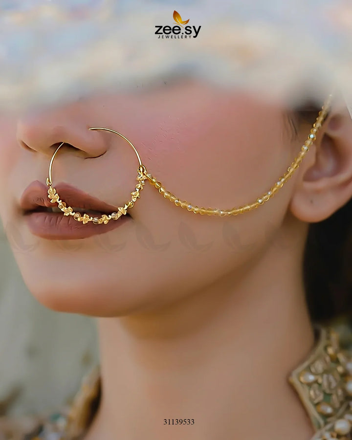 Garnet Crystal Minimal Nose Ring Nose ring - Zeesy Jewellery Pakistan | Premium Artificial & Imitation Jewellery