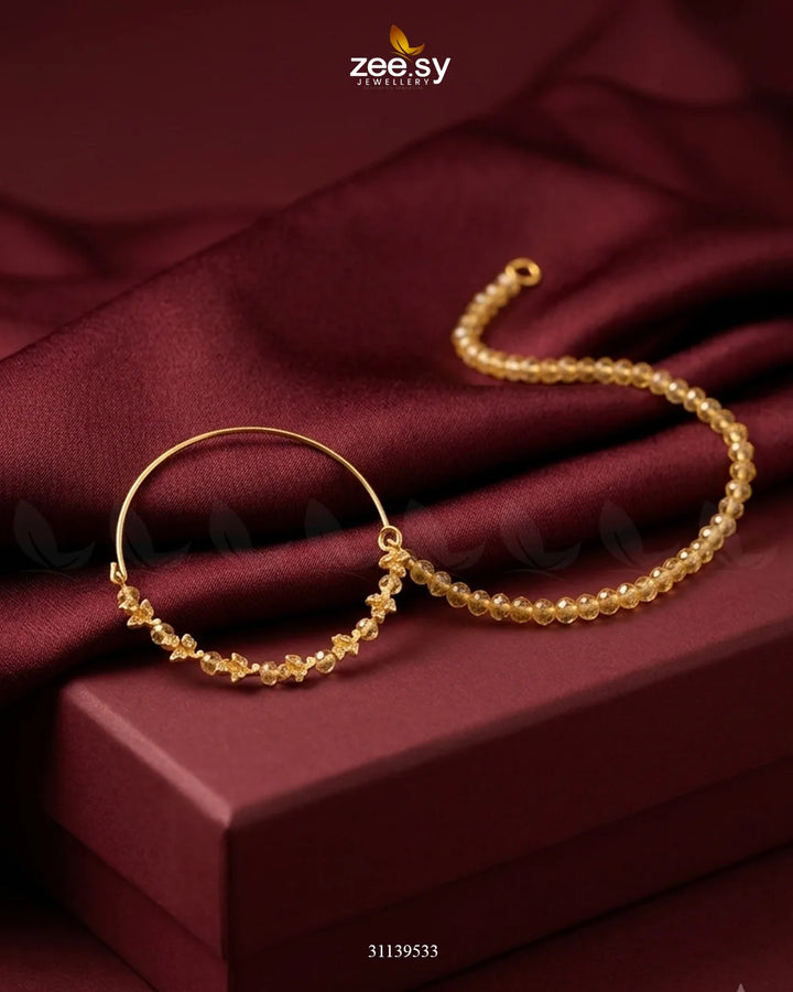 Garnet Crystal Minimal Nose Ring Champagne Nose ring - Zeesy Jewellery Pakistan | Premium Artificial & Imitation Jewellery
