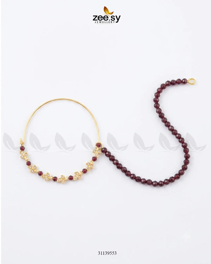 Garnet Crystal Minimal Nose Ring Nose ring - Zeesy Jewellery Pakistan | Premium Artificial & Imitation Jewellery