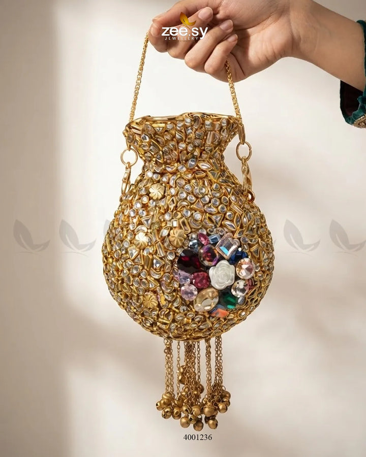 Ghungroo Tassel Potli Clutch Bag ACCESSORIES - Zeesy Jewellery Pakistan | Premium Artificial & Imitation Jewellery